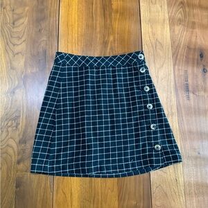 H&M Black and White Checkered Mini Skirt